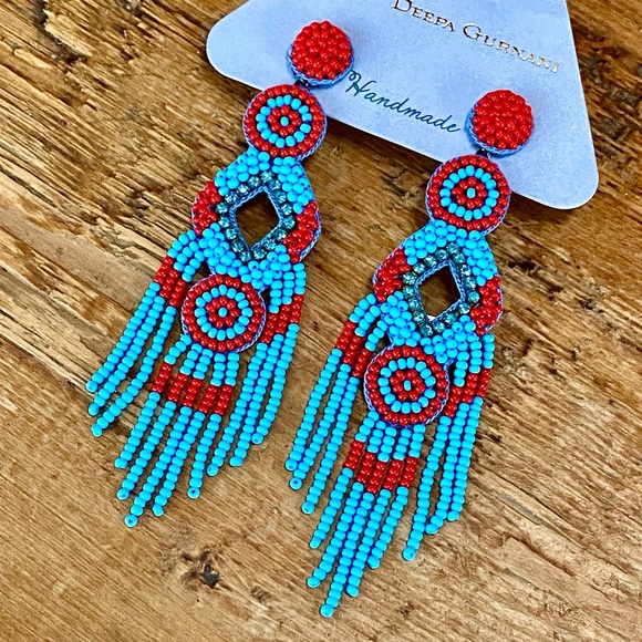 🌺🎉HP🎉🌺 NWT Deepa Gurnani Beaded Chandeliers - Picture 8 of 16